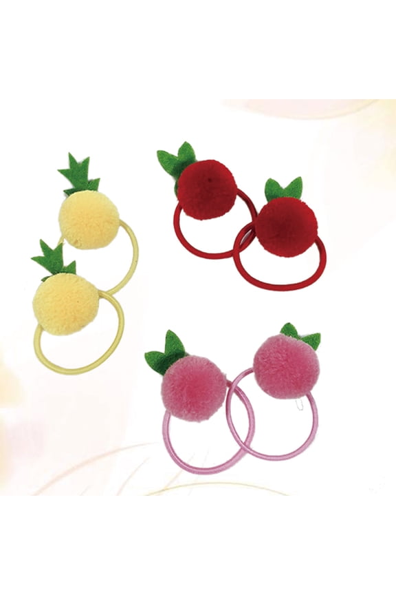 Stretch Hair Rings for Toddlers Ball Shape Cloth Rubber Band Accessories 1.2x4x1.5in