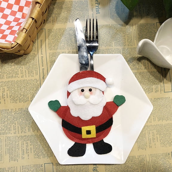 HONITANO Tableware Bag 3Pcs Cutlery Holder For Table Setting Holiday Utensil Holder Assorted Color 6.4 x 6.1in