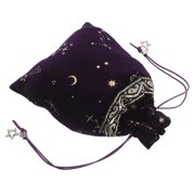 HONITANO Purple Patterned Velvet Drawstring Pouch for Jewelry and Small Presents