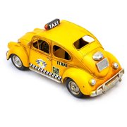 HONITANO Vintage Yellow Taxi Model Car Metal Craft Retro Iron Art for Home and Office Decoration