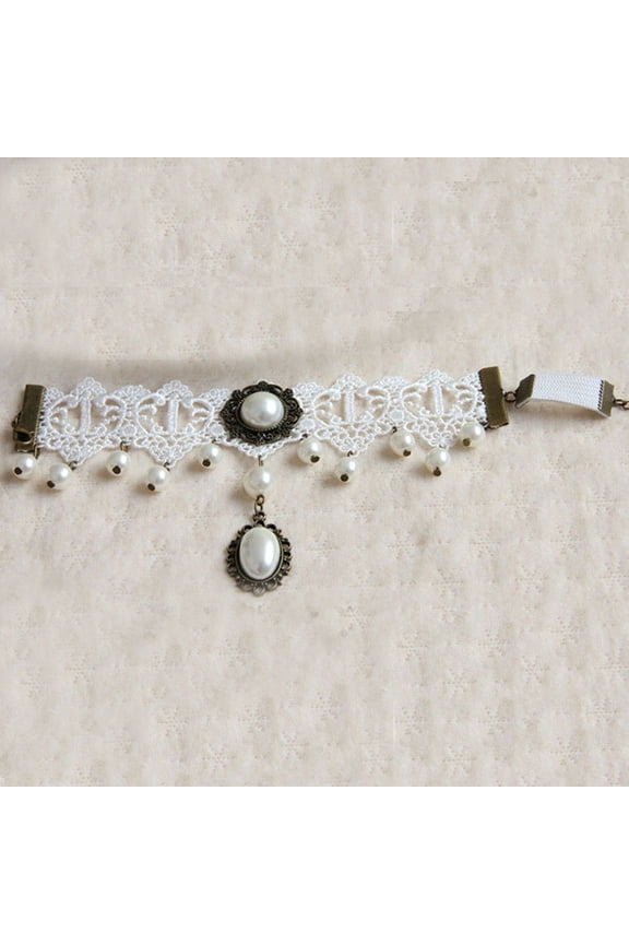 White Adjustable Lace Armband Bracelet for Ladies Party Decoration