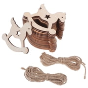 HONITANO Wooden Horse Ornaments Beige Wood DIY Hanging Decoration for Home