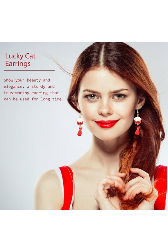 1 Pair Red Alloy Dangle Earrings for Women, Trendy and Stylish Fun Ear Jewelry Accessories