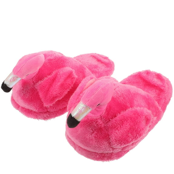 HONMEET 1 Pair Flamingo Shape Rosy Slippers Memory Foam Nonslip Sole Warmth Comfort for Women Indoor Use 11.004Inch