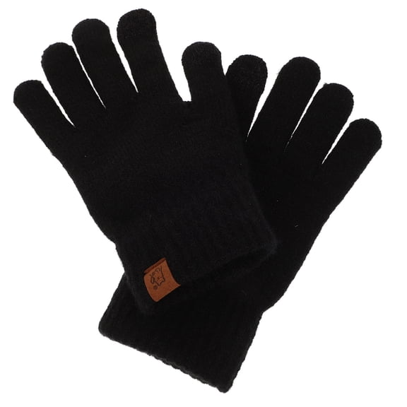 HONMEET Men's Black Acrylic Winter Gloves, 1 Pair, Warm and Comfortable Cold Weather Hand