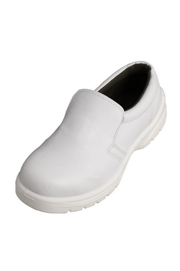 1 Pair Breathable White Safety Shoes for Workers, Lightweight -Resistant Work Footwear for Men and Women