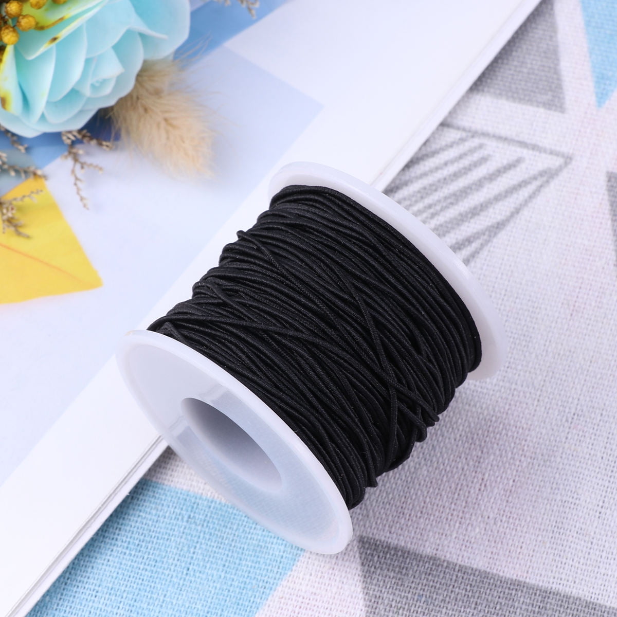HONMEET 1 Roll Elastic Thread for Jewelry Making Cord Black Plastic Diy ...