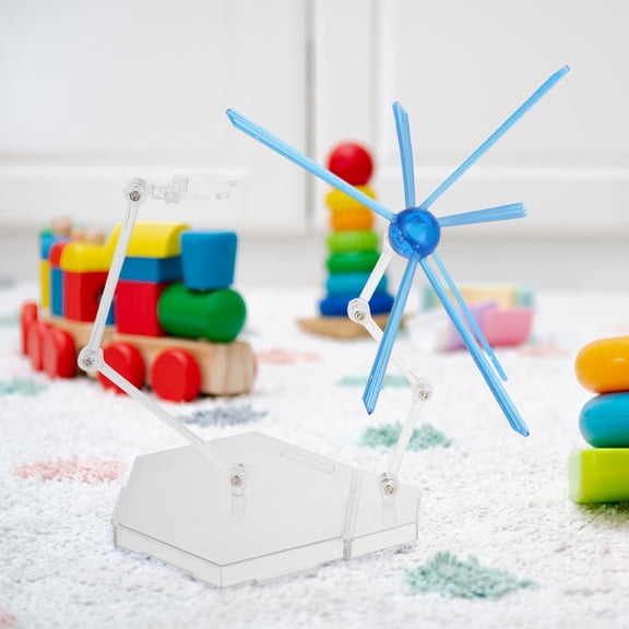 HONMEET 1 Set Action Base With Storage For Stop Motion Figures Dynamic Display Blue Plastic Action Figures Accessories