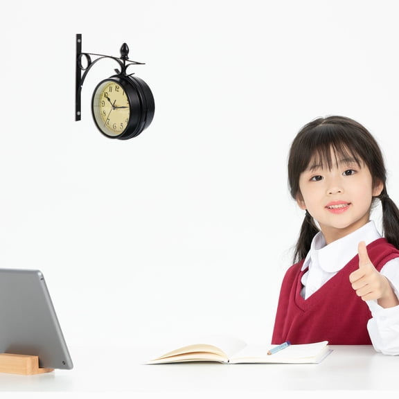 HONMEET Antique Style Double Sided Hanging Clock Wall Decoration with Assorted Colors