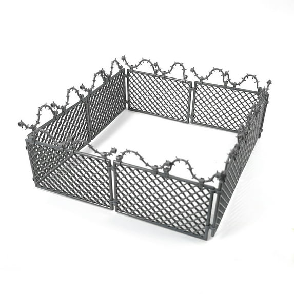 HONMEET Miniature Fence Toys Set for Kids - Assembly War Scene Play with , Farm Animals, Barn, and Horses Figurines