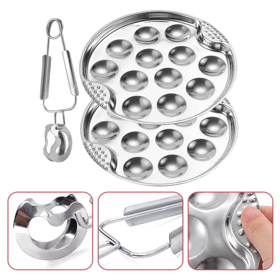 HONMEET Stainless Steel Escargot Baking Plate for Even Heat Distribution, Perfect for Home Kitchen and Outdoor Cooking