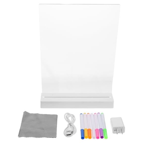 HONMEET Fluorescent Lighted Note Display Transparent Acrylic Board for Home and Office Use 1 Set