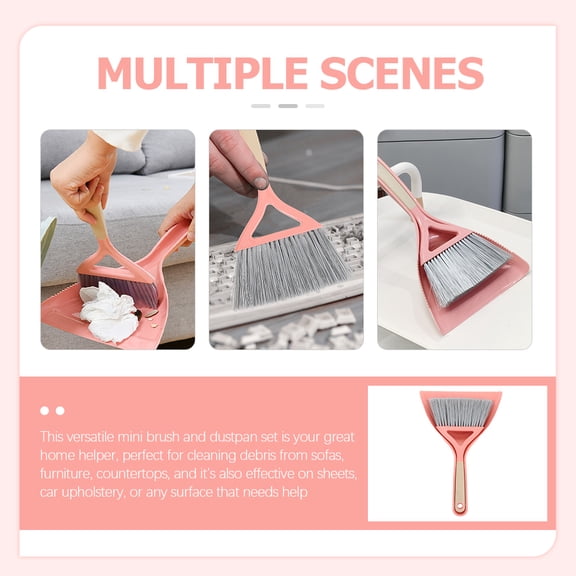HONMEET Small Broom and Dustpan Set in , 1 Piece Plastic Cleaning Accessory for Home and Office