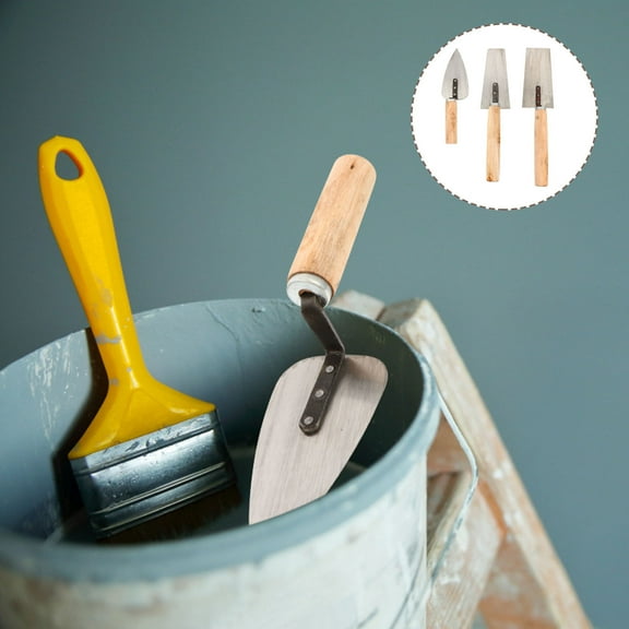 HONMEET Stainless Steel Bricklaying Trowel Set with Wooden Handle for Construction and Masonry Work Hand Tool