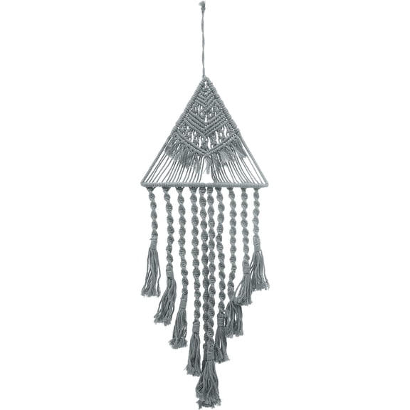 HONMEET Woven Wall Decoration Macrame Tapestry Grey Cotton Rope 1 Set 25.55X9.82X0.28in