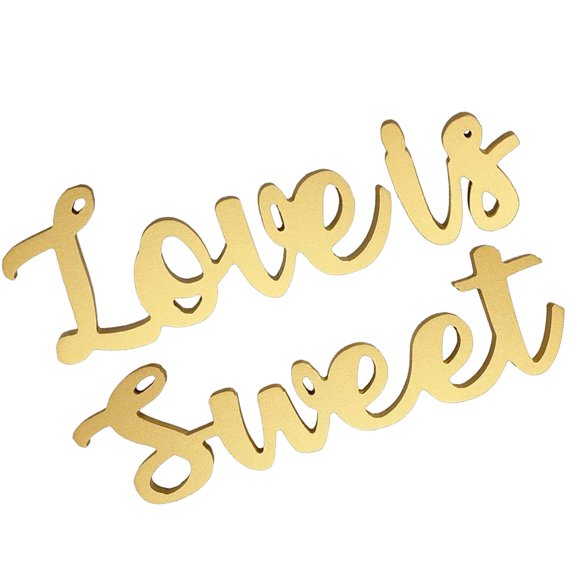 HONMEET 1 Set Wedding Couple Table Decor Wooden Letters Golden Elegant Decoration for Anniversaries