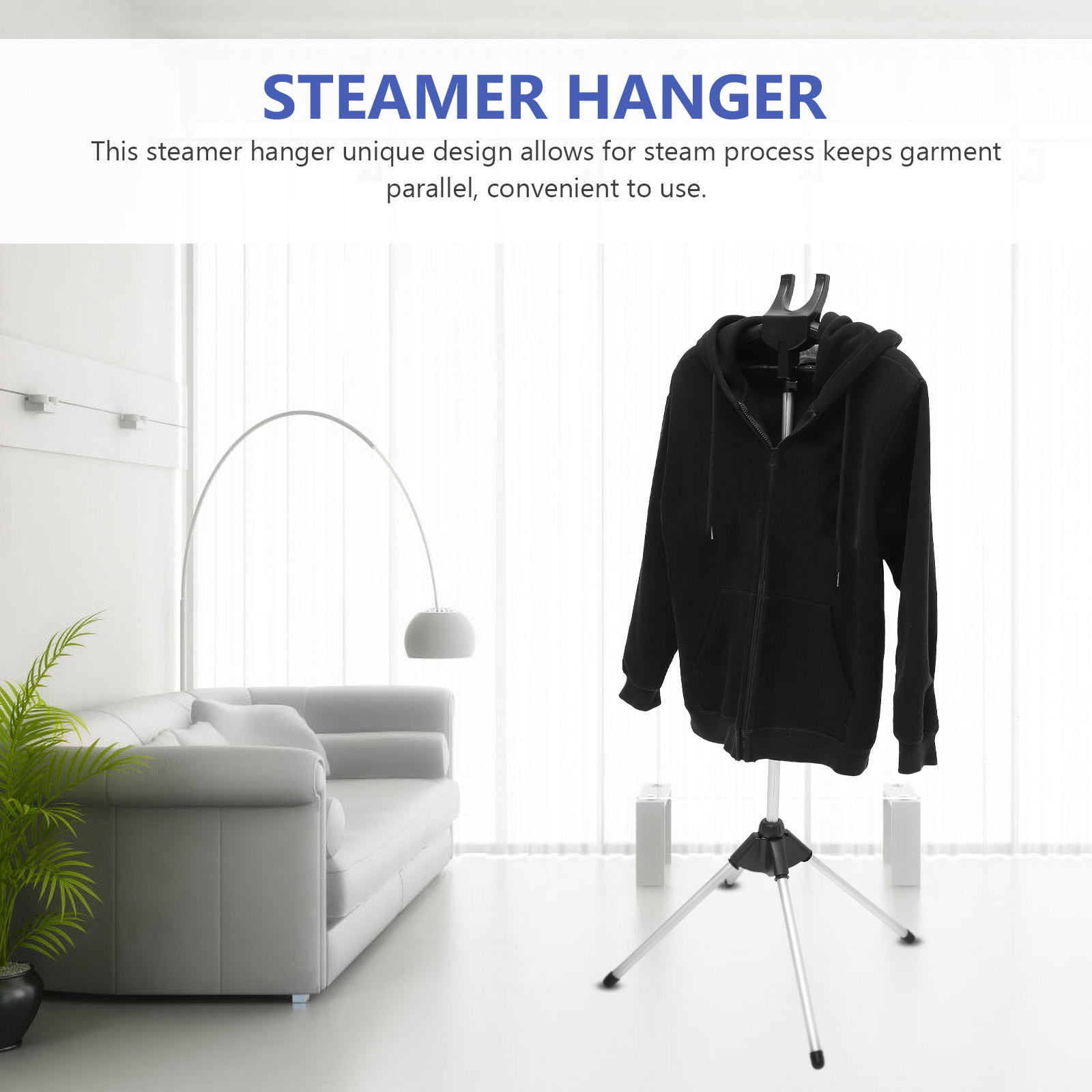 HONMEET Foldable Garment Steamer Stand with Adjustable Aluminum Frame and Plastic Clothes Hanging Rack, 1 Set for Convenient Storage