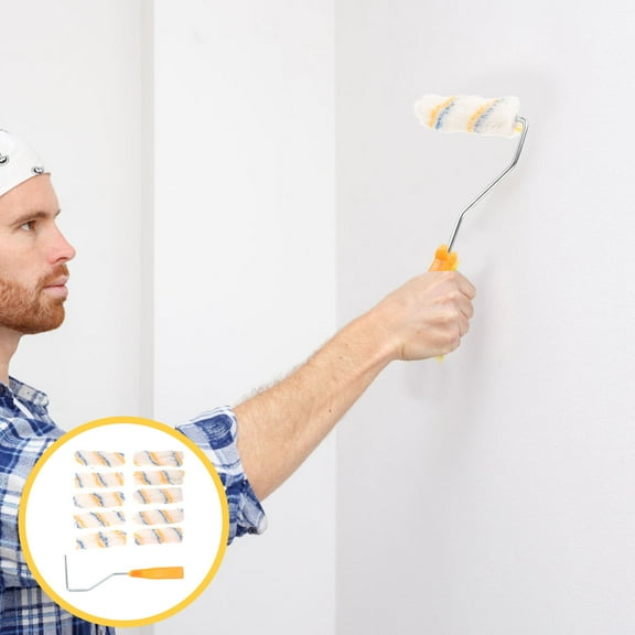 HONMEET Reusable Beige Paint Rollers with Comfortable Grip for Interior and Exterior Walls, Multi- Paint Application