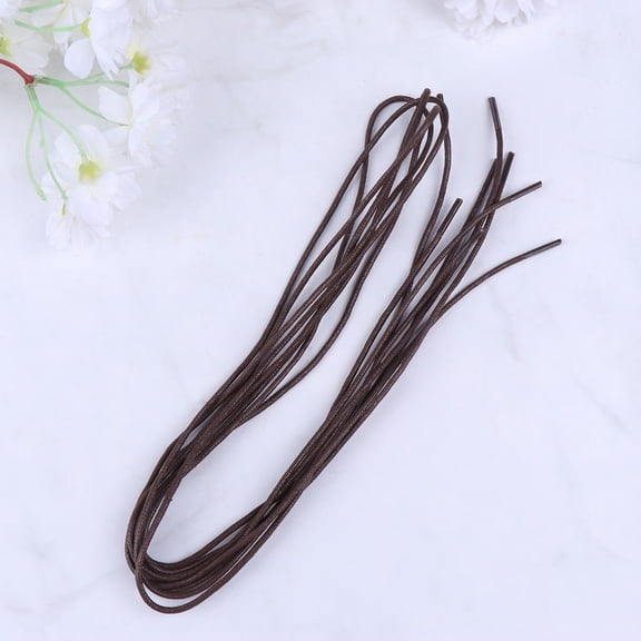 HONMEET 10Pairs Waxed Shoelace Cord Light Grey Thin Round for Dress Shoes Water Resistant Design