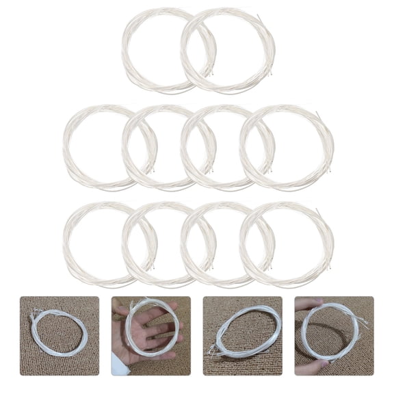 HONMEET 10Packs White Nylon Guitar for Acoustic and Classic Guitar with Resistant Material