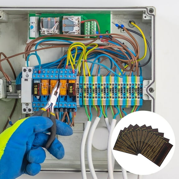 HONMEET 10 Sheets Multi-colored Paper Electrical Panel Labels For Circuit Box Identification 7.3x6.5in