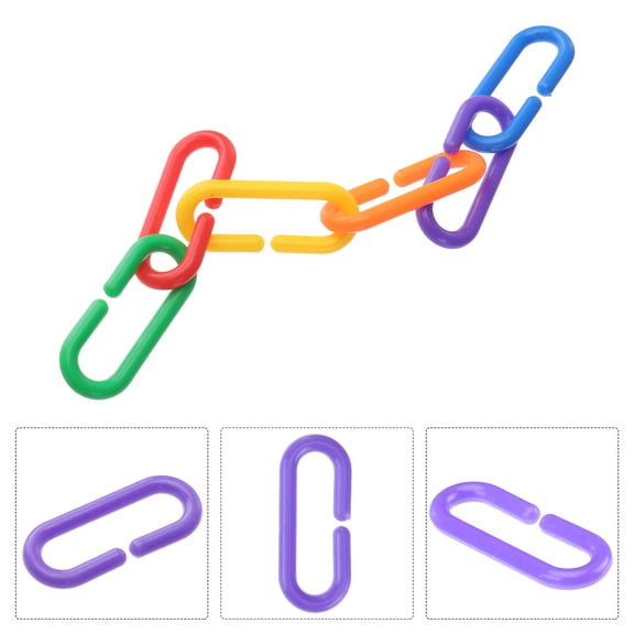 HONMEET C-Clips Chain Links for Small Parrots, Assorted Colors, Material, 100Pcs