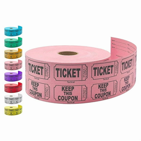 HONMEET 1000pcs Double Raffle Tickets - Double Roll Tickets with Consecutive Numbers for Events Class Reward Fundraisers Prizes