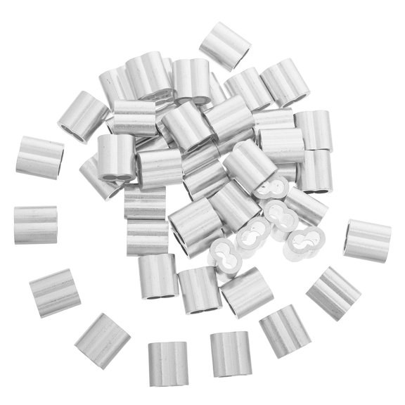 HONMEET 100Pcs 4Mm Aluminum Wire Rope Compression Sleeves for Precise Fit and Heavy Load Support