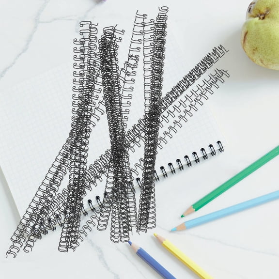 HONMEET 100Pcs Black Double Loop Wire Binding Rings for Notebook Loose Leaf Book Binding Supplies