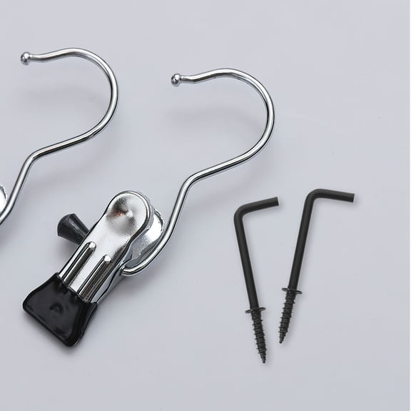 HONMEET 100Pcs Black Wall Hooks Metal Screw in Secure Fixing Self Tapping Square Hooks