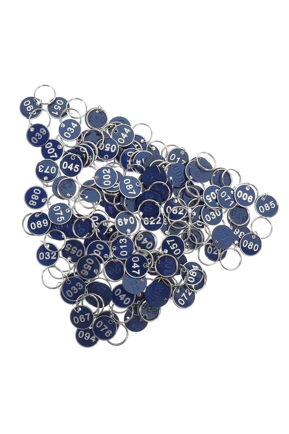 100Pcs Multipurpose Blue Key Markers with Rings for Key and Locker Identification