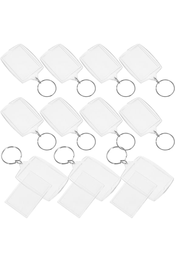100 Pcs Clear Photo Keyrings for Men and Women, Insert Photo Keychain Frames, Accessories