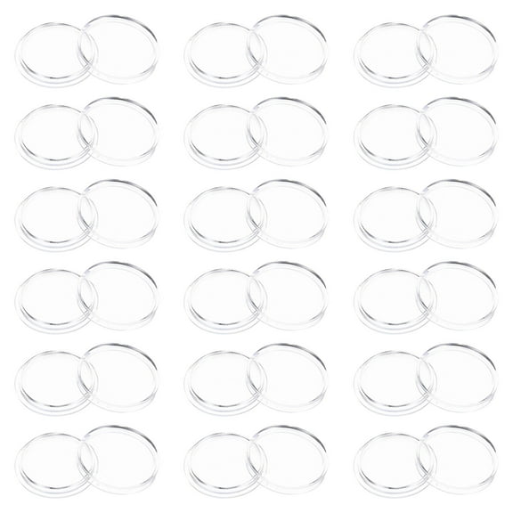 HONMEET 100Pcs Coin Capsules Holder Clear Durable Plastic Transparent Coin Protector for Storage