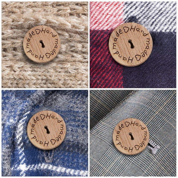 HONMEET 100Pcs Crochet Buttons for Handmade Items Wooden 2In Diameter Coffee Color