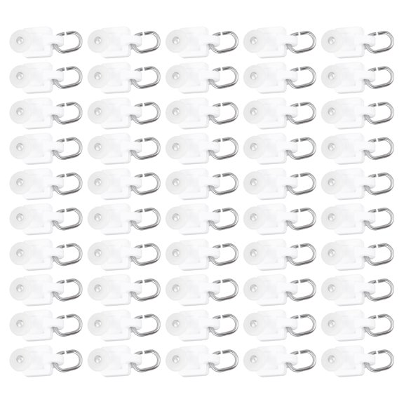 HONMEET 100Pcs Curtain Roller White PVC Alloy Sliding Wheel for Curtain Tracks in Home and Restaurants