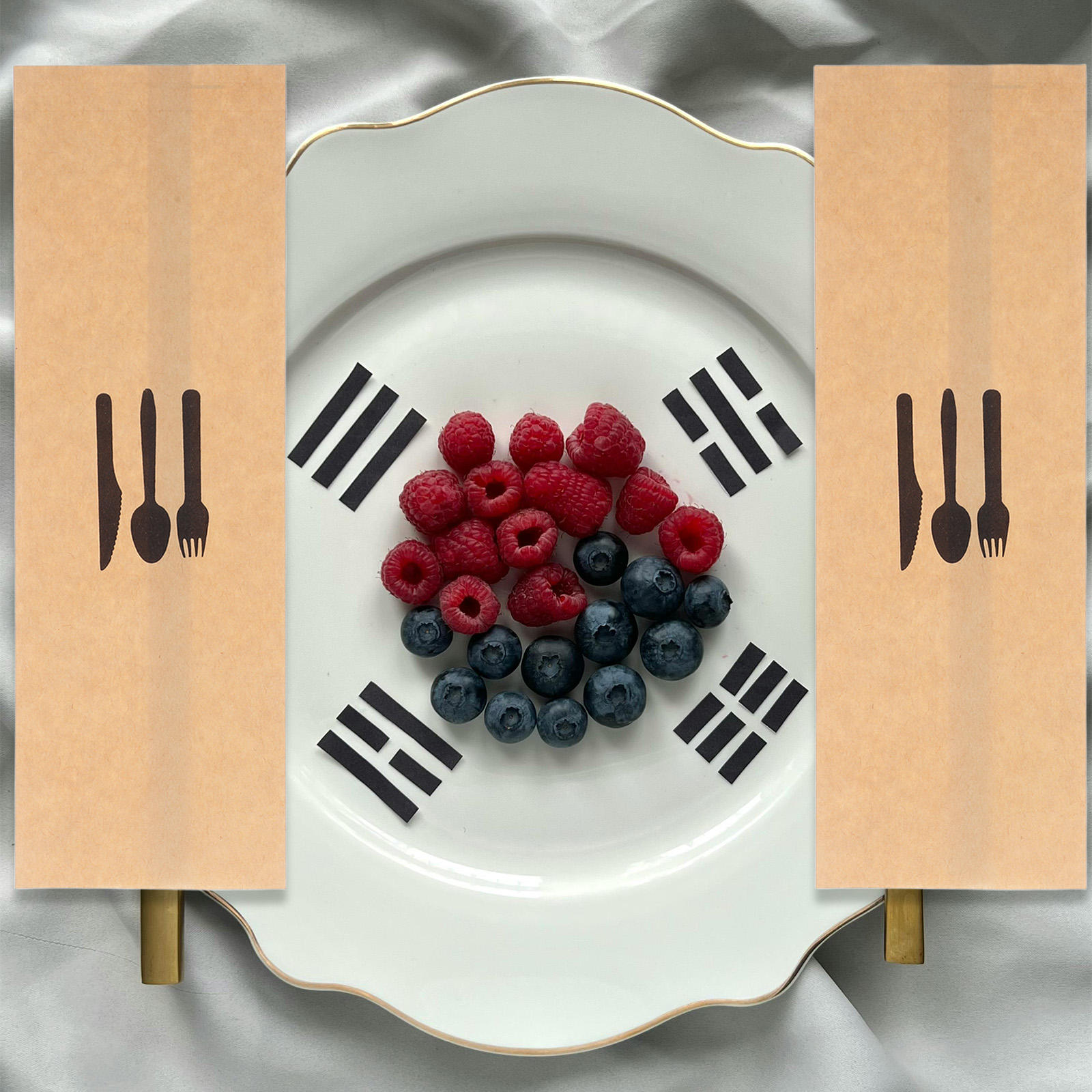 HONMEET 100Pcs Kraft Paper Cutlery Holder Disposable Silverware Bags ...