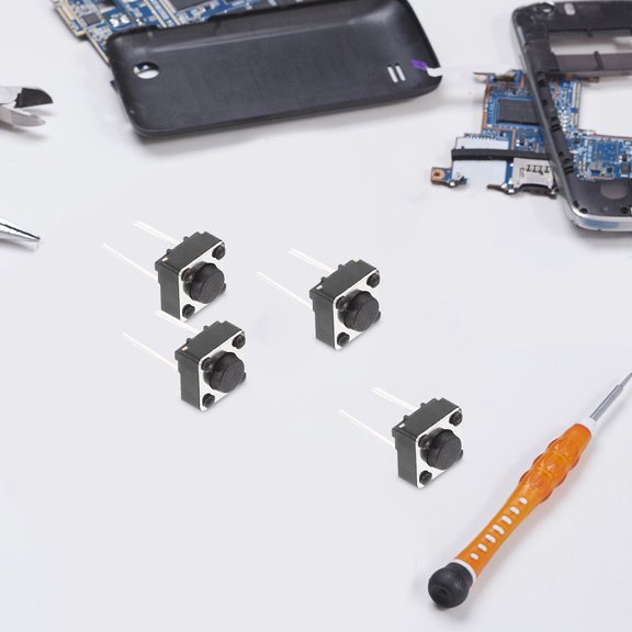 HONMEET 100Pcs Momentary Push Button Tactile Switch for Electronic Pcb Black Component