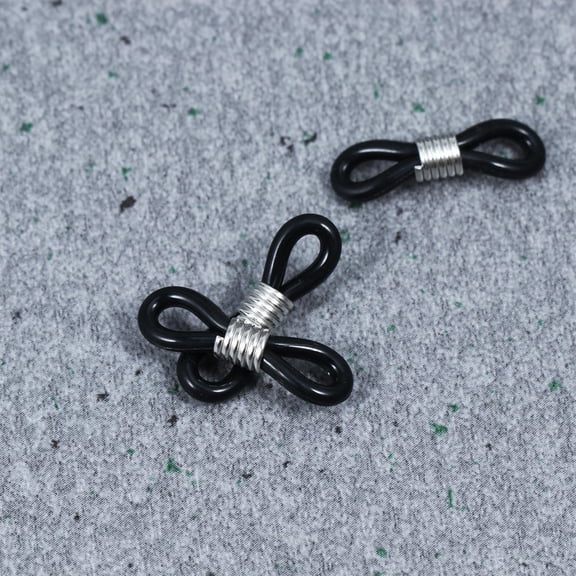HONMEET 100Pcs Silicone Eyeglass Chain Connector Ring Non Slip Adjustable Holder Black
