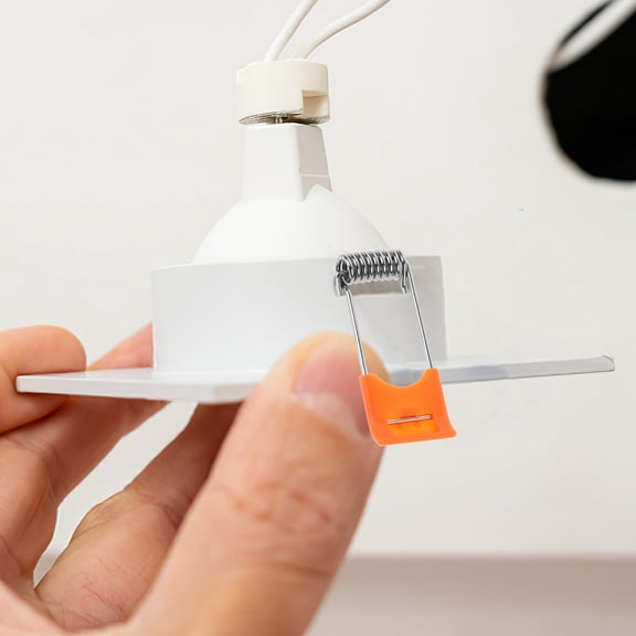 HONMEET 100Pcs Sturdy Plastic and Metal Downlight Spring Clips for Panel Lamp Securing