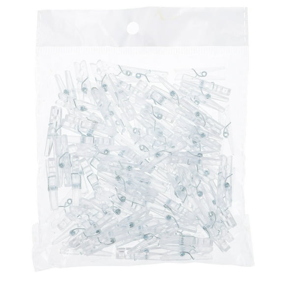 HONMEET 100Pcs Transparent Decorative Party Clips Plastic Photo Holders