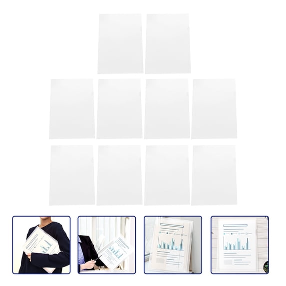 HONMEET 100-Pack Clear Plastic File Folders Tear-Resistant Document ...