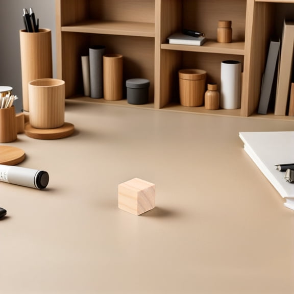 HONMEET 100 Pieces Unfinished Natural Wood Squares Smooth Blocks for Crafting, Stacking, Projects and Educational Use