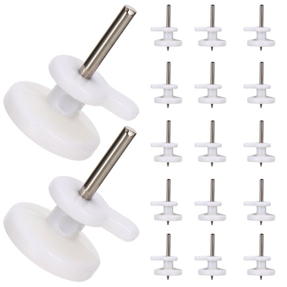 HONMEET 100Pcs Wall Mount Non Mark Hooks White Plastic Picture Frame Pin Studs