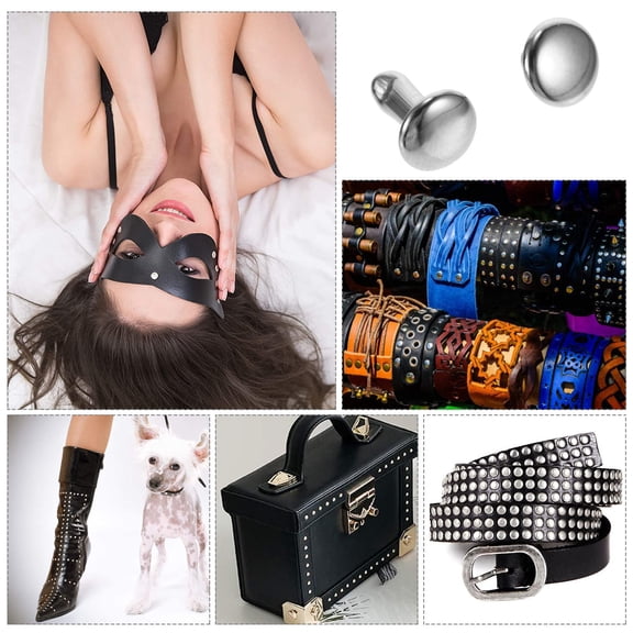 HONMEET 100 Sets Garment Rivet Alloy Silver for Shoes Craft Projects Decoration