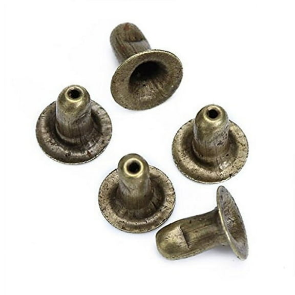 HONMEET Dark Brown Round Rivets for Bag Making, 100 Sets for Secure Assembly and Tightening, Fasteners