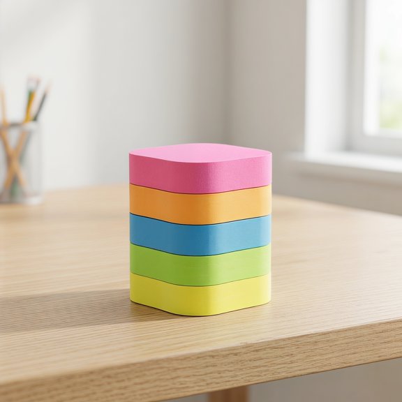 HONMEET 100Sheets Removable Round Note Pads with Strong Adhesive for Study and Work