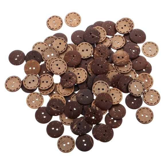 HONMEET 100pcs Natural Coconut Shell Buttons for Sewing, Multi-Purpose Fasteners for Casual & Formal Clothing Accessories