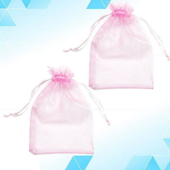 HONMEET 100pcs Party Favor Bags Pink Drawstring Design for Candy