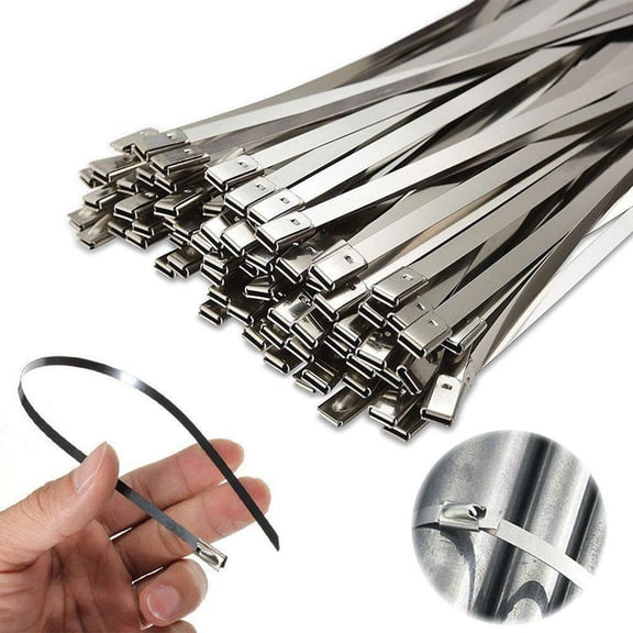 HONMEET 101-Piece Stainless Steel Cable Tie Set and Rust-Resistant for Pipes and Outdoor Use