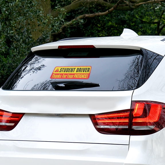 HONMEET 10-Pack Yellow Driver Sign Stickers Self-Adhesive Car Window Safety Decals for Vehicle Visibility